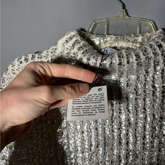 Zara Cracked Metallic Knit Maxi Dress Womens Size Medium - Picture 5 of 6